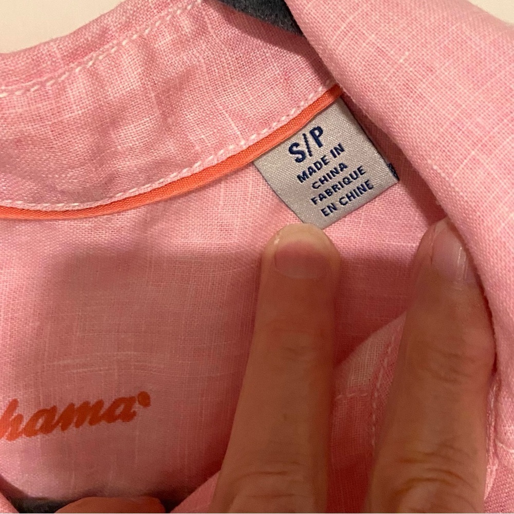Tommy Bahama Pink Linen Button Down Shirt Relaxed Fit S - Picture 2 of 6